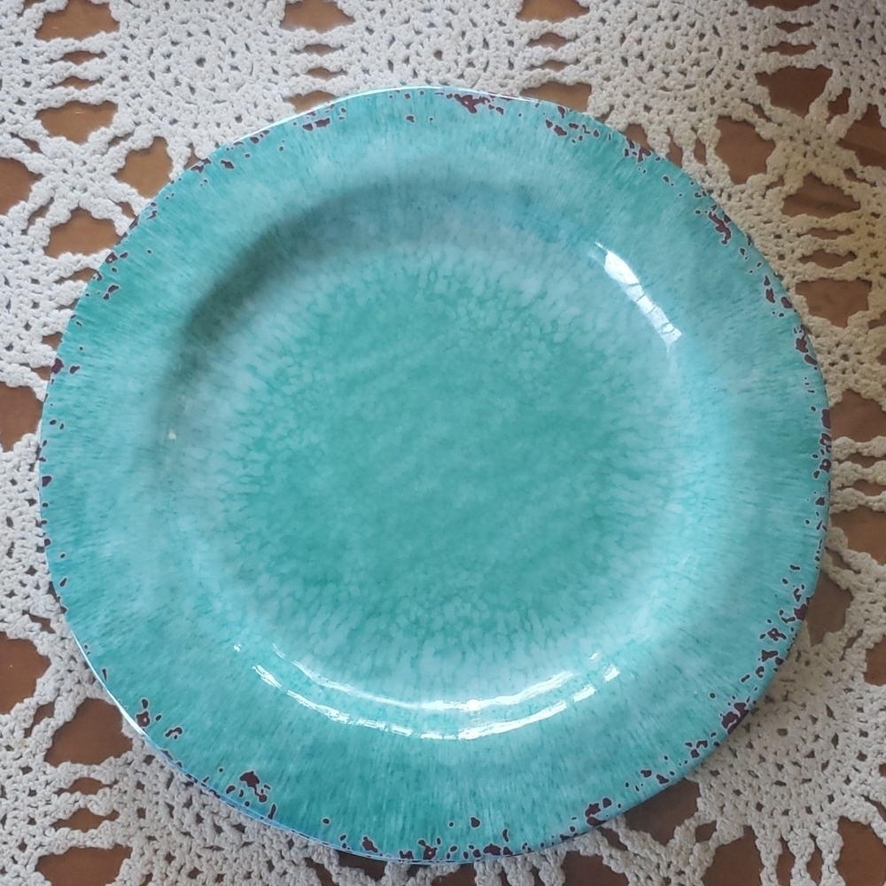Melamine set of 4 plates aqua